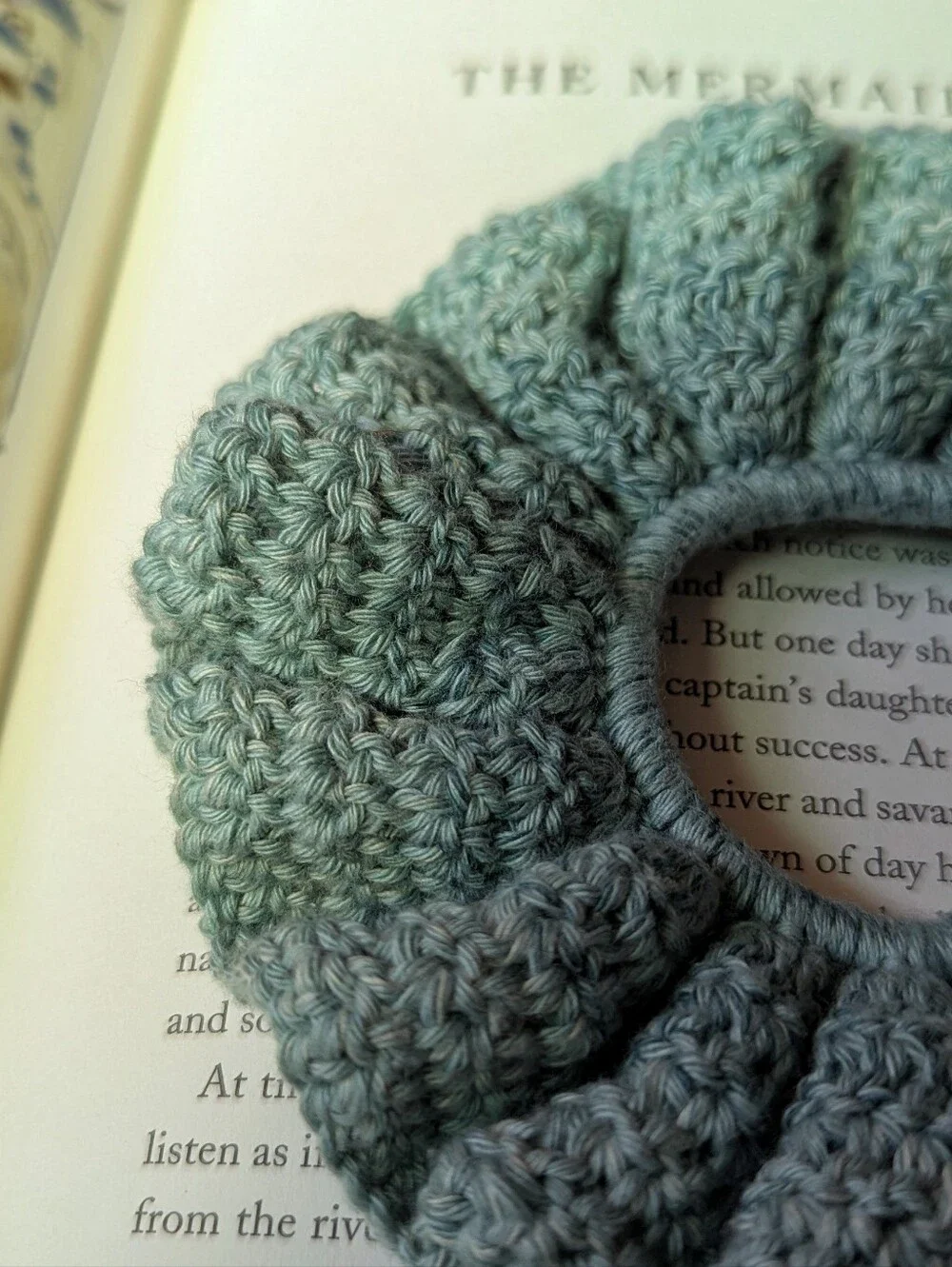 STORMY SEAS 🦪 handmade crochet cotton elastic hair tie scrunchie